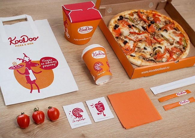 KooDoo 平價料理、披薩快餐車、速食快炒餐廳 CIS 插畫風品牌形象包裝 9 koodoo-07