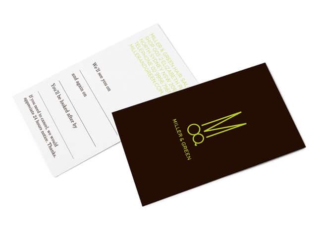 Miller & Green 美髮美容沙龍識別規劃 LOGO 設計、名片設計推薦 6 miller-green-card