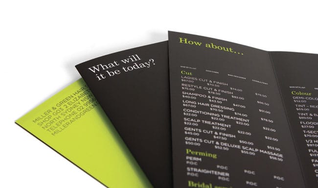 Miller & Green 美髮美容沙龍識別規劃 LOGO 設計、名片設計推薦 7 miller-green-prices