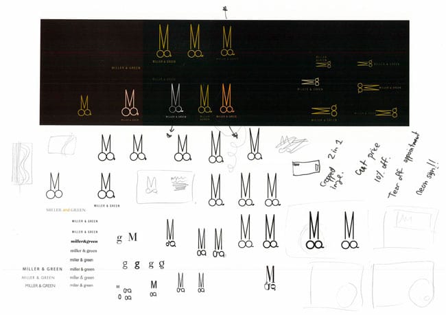 Miller & Green 美髮美容沙龍識別規劃 LOGO 設計、名片設計推薦 4 miller-green-sketches-4