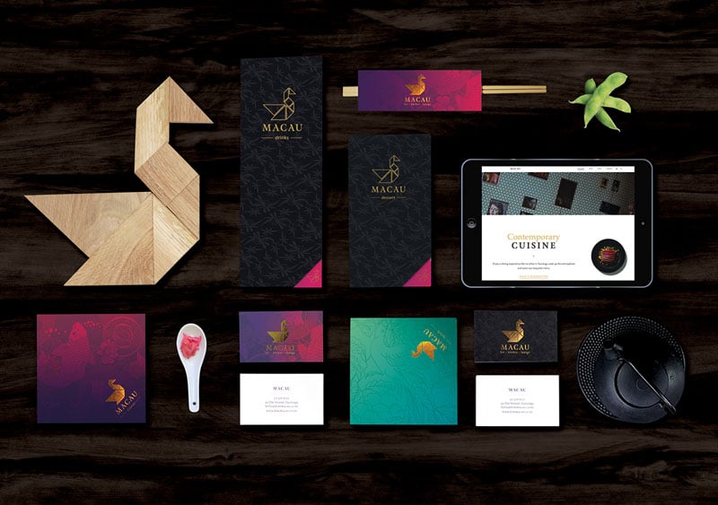 Macau Bar Kitchen & Lounge 餐廳品牌標識–整體空間視覺、LOGO、名片設計推薦 3 餐廳CIS品牌標識|品牌標識|餐飲CIS品牌標識