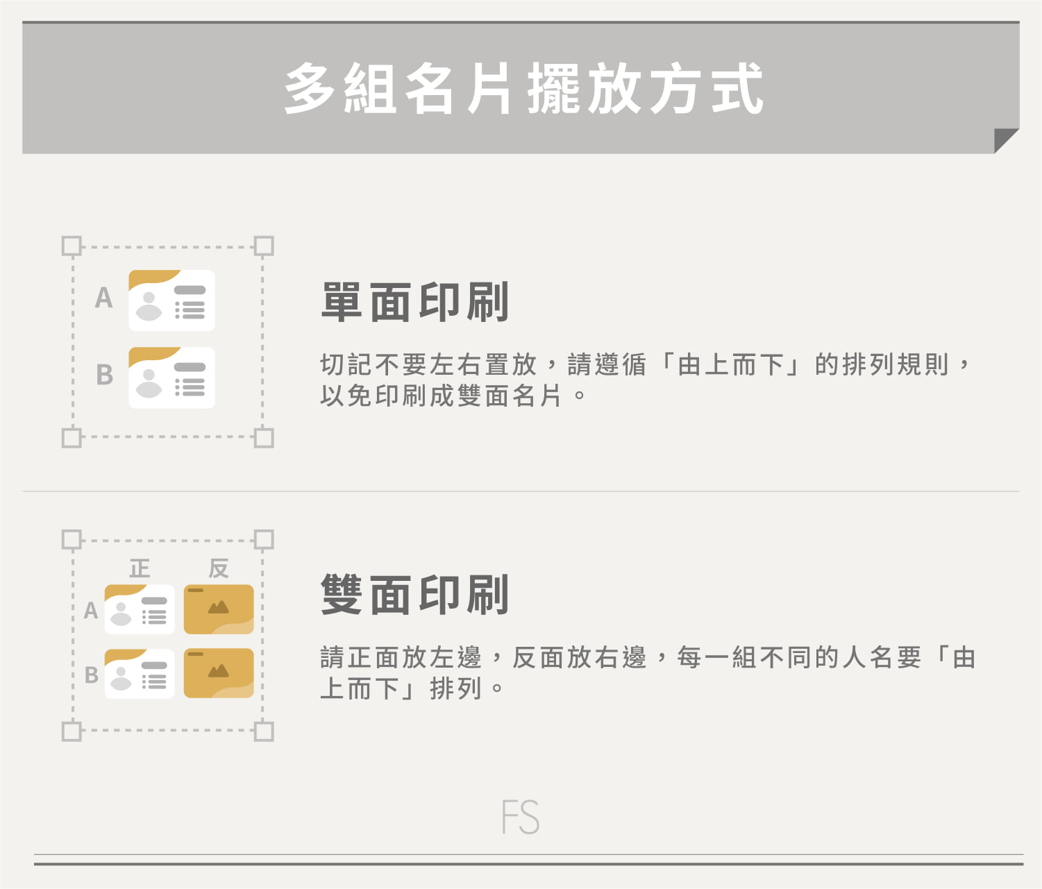名片尺寸設定看這裡!這6個小細節絕不能忽略! 3 多組名片擺放方式參考