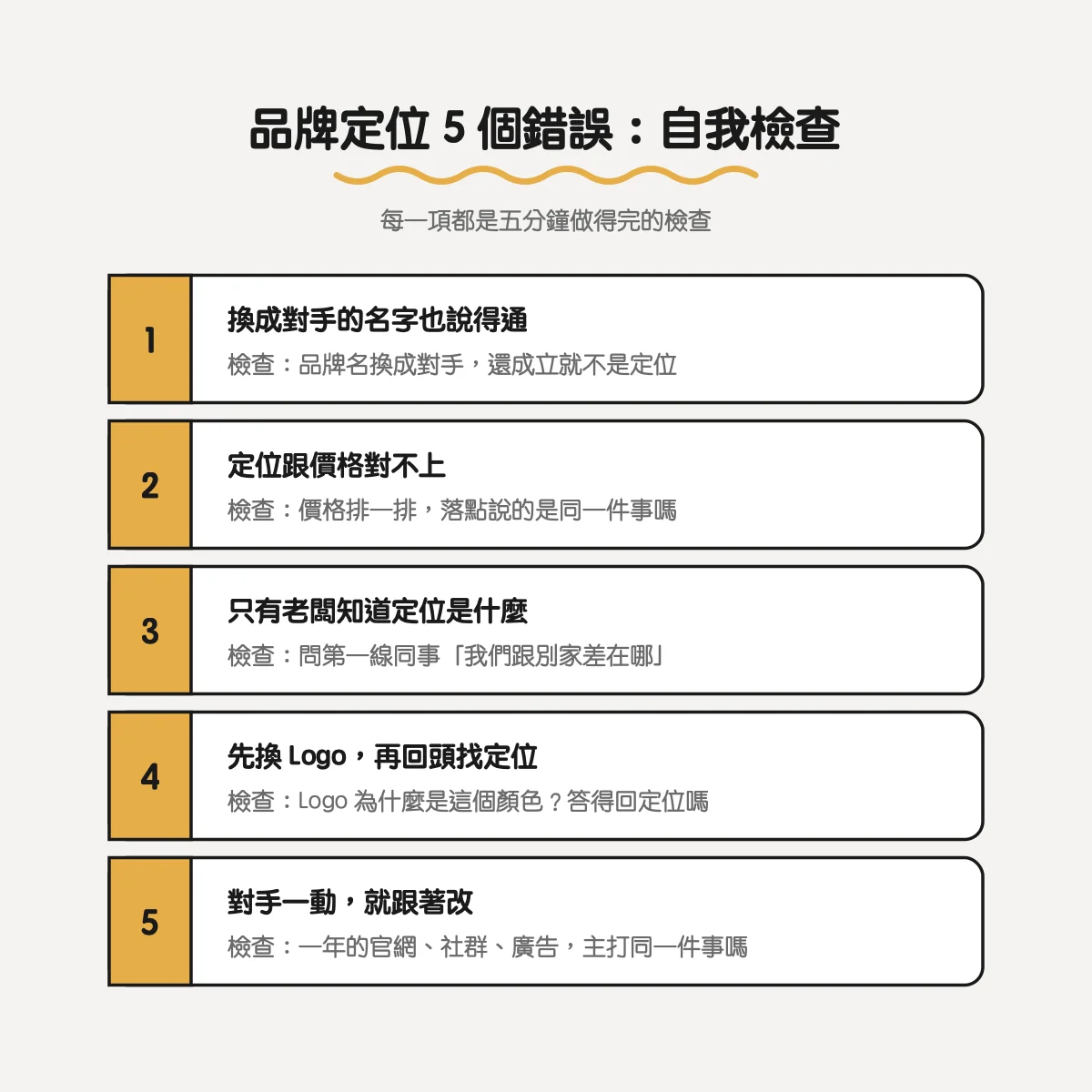 品牌定位 5 個常見錯誤與自我檢查方式